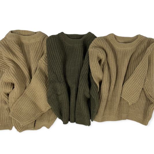 taupe chunky knit sweater