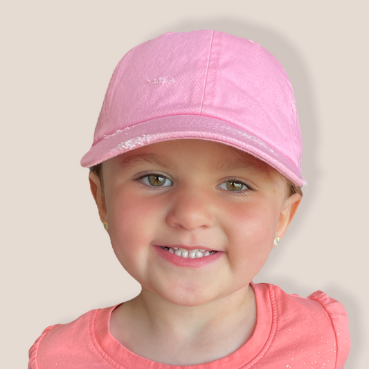 pink distressed baseball cap